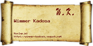 Wimmer Kadosa névjegykártya