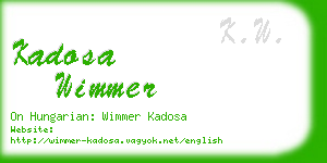 kadosa wimmer business card